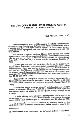 reclamações trabalhistas movidas contra câmara de