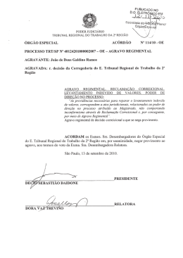 Ac. 114/10-OE - Tribunal Regional do Trabalho da 2&ordf; Regi&atilde;o SP