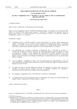 REGULAMENTO DE EXECUÇÃO (UE) 2015/ 2295 DA