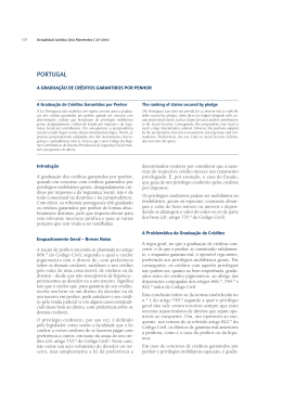 A Gradua&ccedil;&atilde;o de Cr&eacute;ditos Garantidos por Penhor