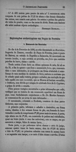 Explorações archeológicas em Paços de Ferreira: 1. Monumento