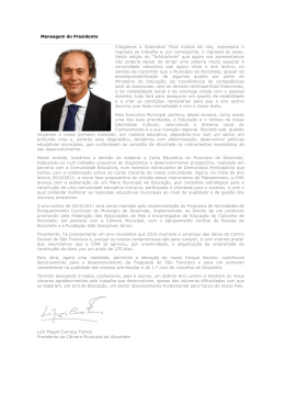 Mensagem do Presidente - Câmara Municipal de Alcochete