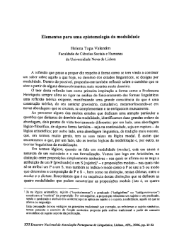 Elementos para uma epistemologia da modalidade