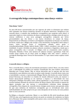 A coreografia belga contempor&acirc;nea: uma dan&ccedil;a &laquo;entre&raquo;