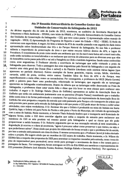 3ª Reunião Extraordinária 2015 - Prefeitura Municipal de Fortaleza