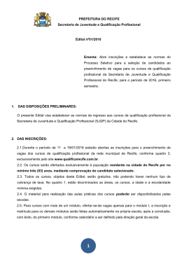 1 PREFEITURA DO RECIFE Secretaria de Juventude e Qualifica&ccedil;&atilde;o