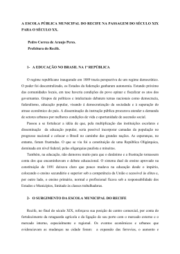 A escola p&uacute;blica municipal do Recife na passagem do s&eacute;culo XIX