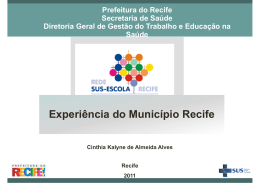 Experiência do Município Recife - Pró