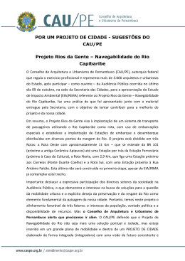 Rios da Gente, o CAU/PE apontou para a necessidade de