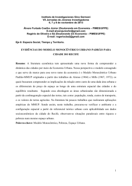 1 EVID&Ecirc;NCIAS DO MODELO MONOC&Ecirc;NTRICO URBANO PADR&Atilde;O