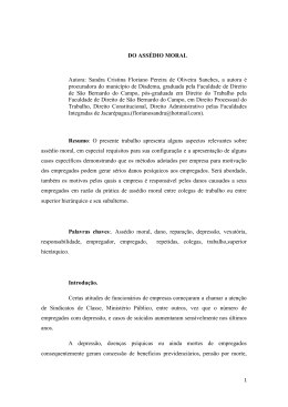 DO ASSÉDIO MORAL Autora: Sandra Cristina Floriano Pereira de