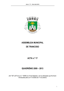 ASSEMBLEIA MUNICIPAL DE TRANCOSO ACTA n.º 17