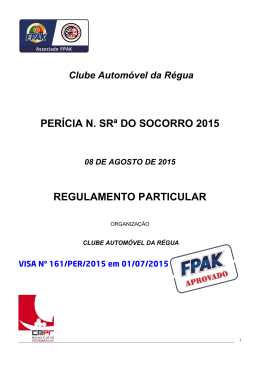 PERÍCIA N. SRª DO SOCORRO 2015 REGULAMENTO