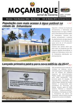 Estat&iacute;sticas - Portal do Governo da Provincia de Inhambane