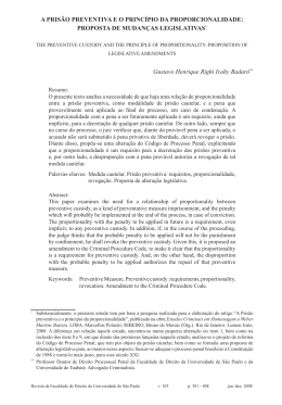A PRIS&Atilde;O PREVENTIVA E O PRINC&Iacute;PIO DA PROPORCIONALIDADE