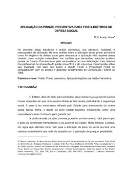 aplica&ccedil;&atilde;o da pris&atilde;o preventiva para fins ileg&iacute;timos de defesa social