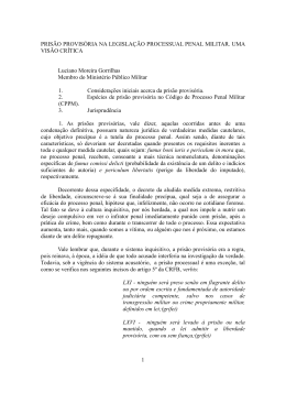 Pris&atilde;o Provis&oacute;ria na Legisla&ccedil;&atilde;o Processual Penal