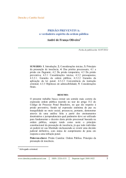 PRIS&Atilde;O PREVENTIVA - Derecho y Cambio Social
