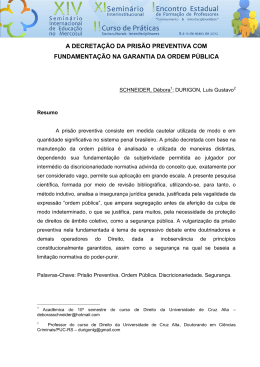A DECRETA&Ccedil;&Atilde;O DA PRIS&Atilde;O PREVENTIVA COM