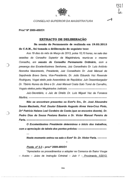 Anexo &agrave; Circular n.&ordm; 6/2013 - ao Conselho Superior da Magistratura