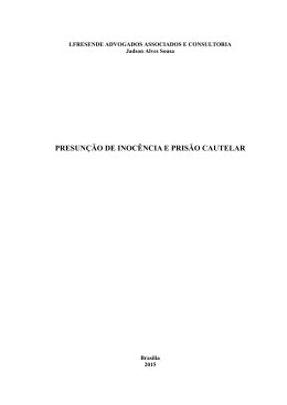 presun&ccedil;&atilde;o de inoc&ecirc;ncia e pris&atilde;o cautelar