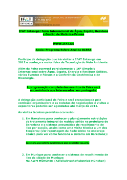 Participe da IFAT Entsorga 2012