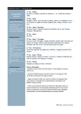 Page 1 V PROGRAMA SALOU - FINALISTAS 2014! 1&ordm; Dia &ndash; F&aacute;tima