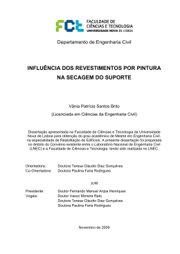 Influ&ecirc;ncia dos revestimentos por pintura na secagem do