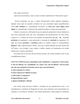 Argumentos e Diagramas L&oacute;gicos