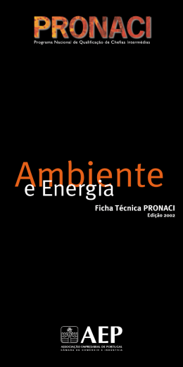 ambiente e energia - Programa de Forma&ccedil;&atilde;o PME