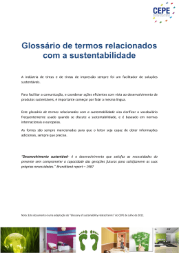 Gloss&aacute;rio de termos relacionados com a sustentabilidade