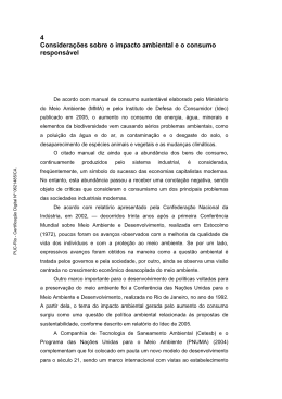 4 Considera&ccedil;&otilde;es sobre o impacto ambiental e o consumo