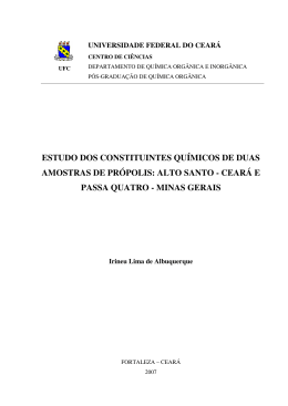 estudo dos constituintes qu&iacute;micos de duas amostras de pr&oacute;polis