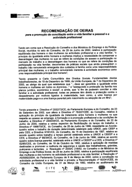 REcoMENoA&ccedil;&Atilde;o DE oElRAs - C&acirc;mara Municipal de Oeiras