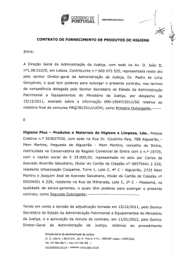 CONTRATO DE FORNECIMENTO DE PRODUTOS DE HIGIENE