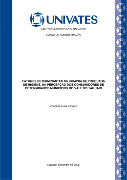 fatores determinantes na compra de produtos de higiene