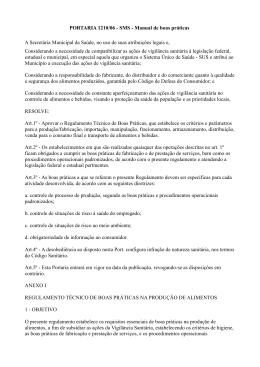 PORTARIA 1210/06 - SMS - Manual de boas pr&aacute;ticas A