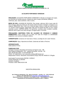 ALVEJANTE PERFUMADO VERDESAN &eacute; indicado na