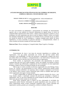 AN&Aacute;LISE DOS RISCOS ESTRAT&Eacute;GICOS EM UMA