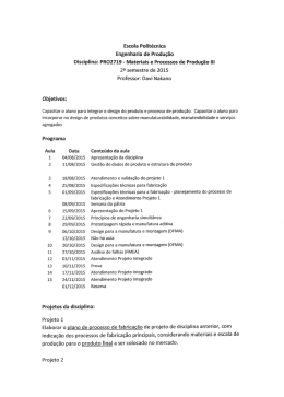 Escola Politécnica Engenharia de Produção Disciplina