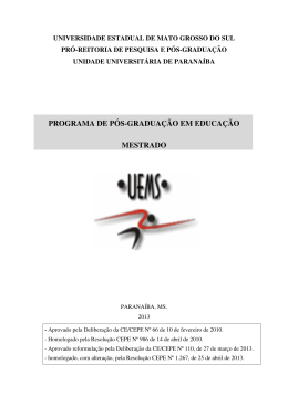 programa de p&oacute;s-gradua&ccedil;&atilde;o em educa&ccedil;&atilde;o mestrado