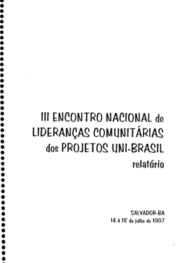 III Encontro Na ideranças comunitárias