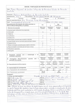 CBH-BS - PONTUAÇÃO DE PROPOSTAS 2015