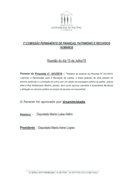 Parecer sobre a Proposta 341/CM/2015