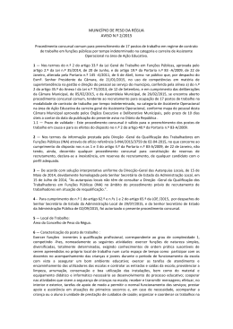 Procedimento concursal comum para preenchimento de 17 postos