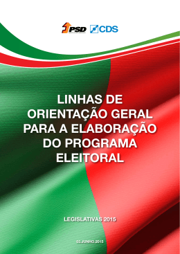 Linhas de Orientação Geral para a Elaboração do Programa