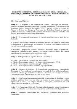 1 REGIMENTO DO PROGRAMA DE P&Oacute;S-GRADUA&Ccedil;&Atilde;O EM