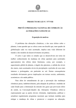 PROJECTO DE LEI N.&ordm; 377/VIII PREV&Ecirc; O PROGRAMA NACIONAL