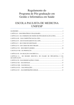 Regulamento do Programa de Pós-graduação em Gestão