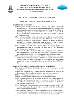 Normas para bolsas de estudos do Programa - IHAC